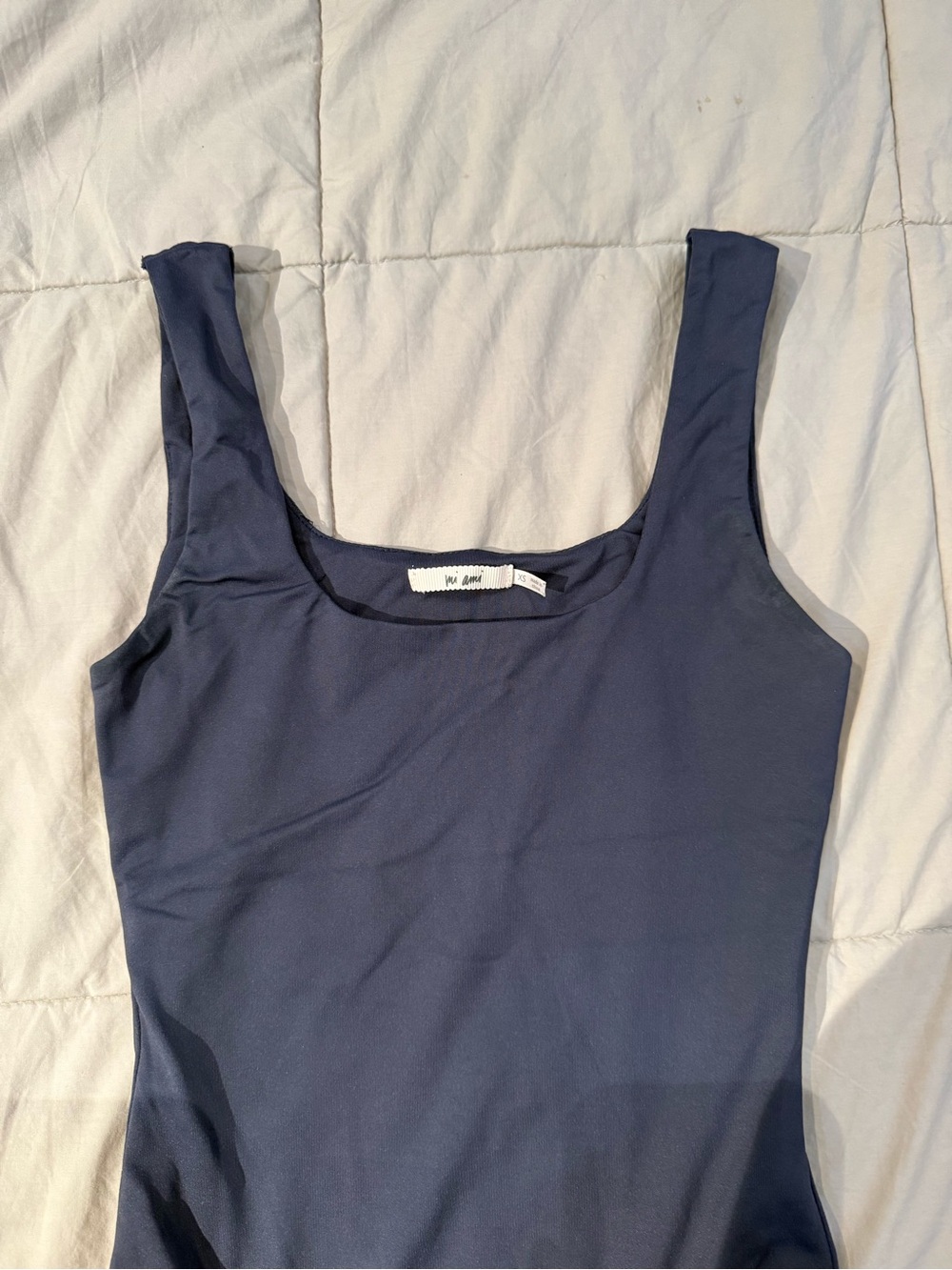 Altar'd State Navy Scoop Neck Bodysuit